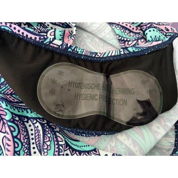 Skirted Geometric Swim dress /Swimsuit Paisley Multicolor Size 14 New - Picture 10 of 16